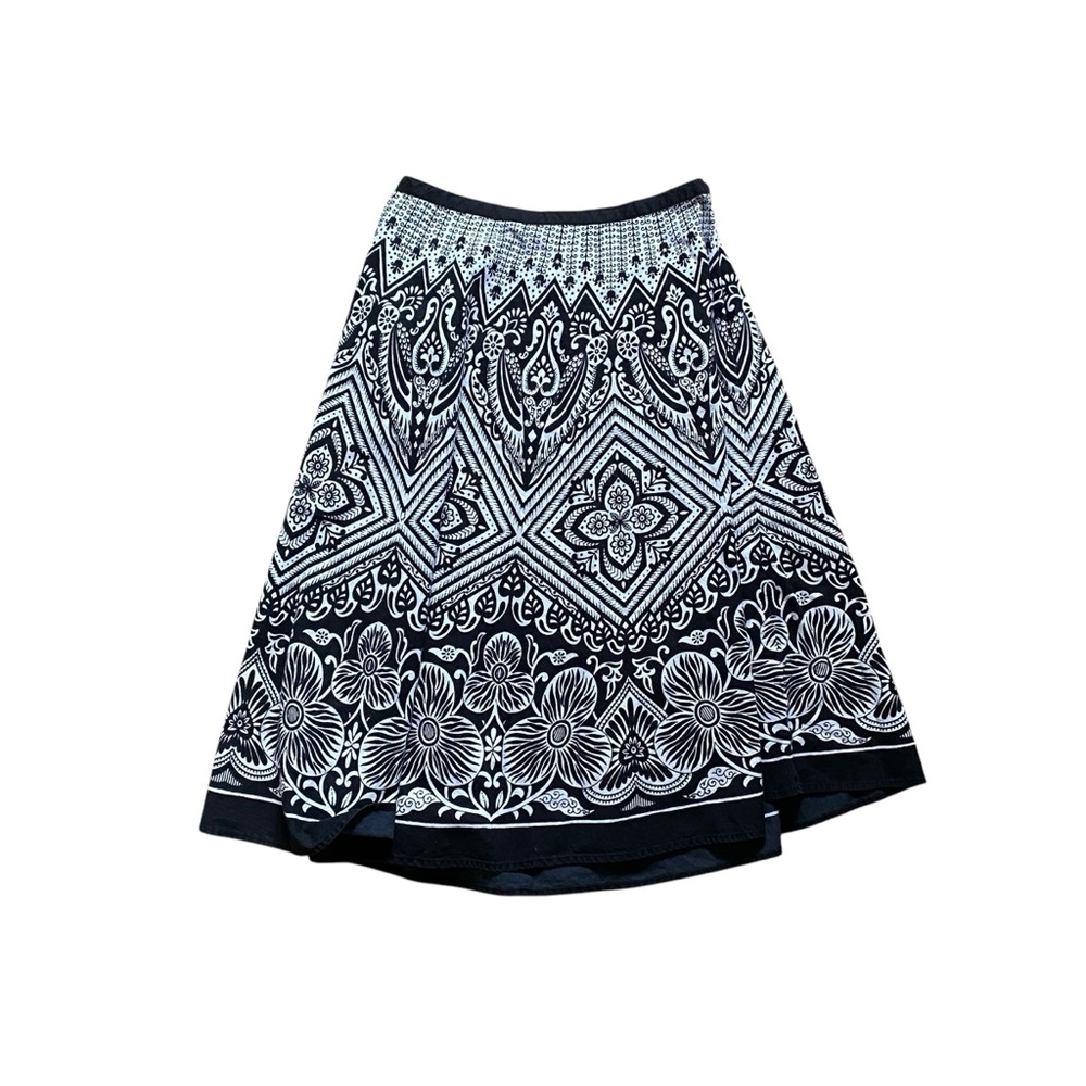 Vintage Cotton Magic Skirt Medium Hippie Fairy‎ Whimsygoth Black White